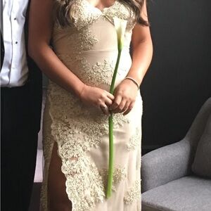 Gold maxi formal dress